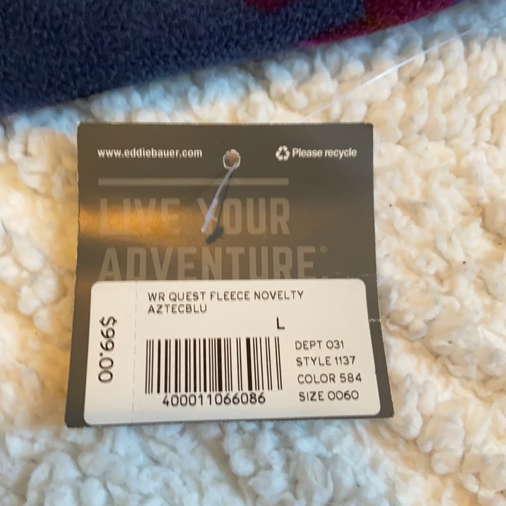 💕Eddie Bauer fleece. Aztec pattern. So cute!! NWT. Size L - Picture 8 of 8